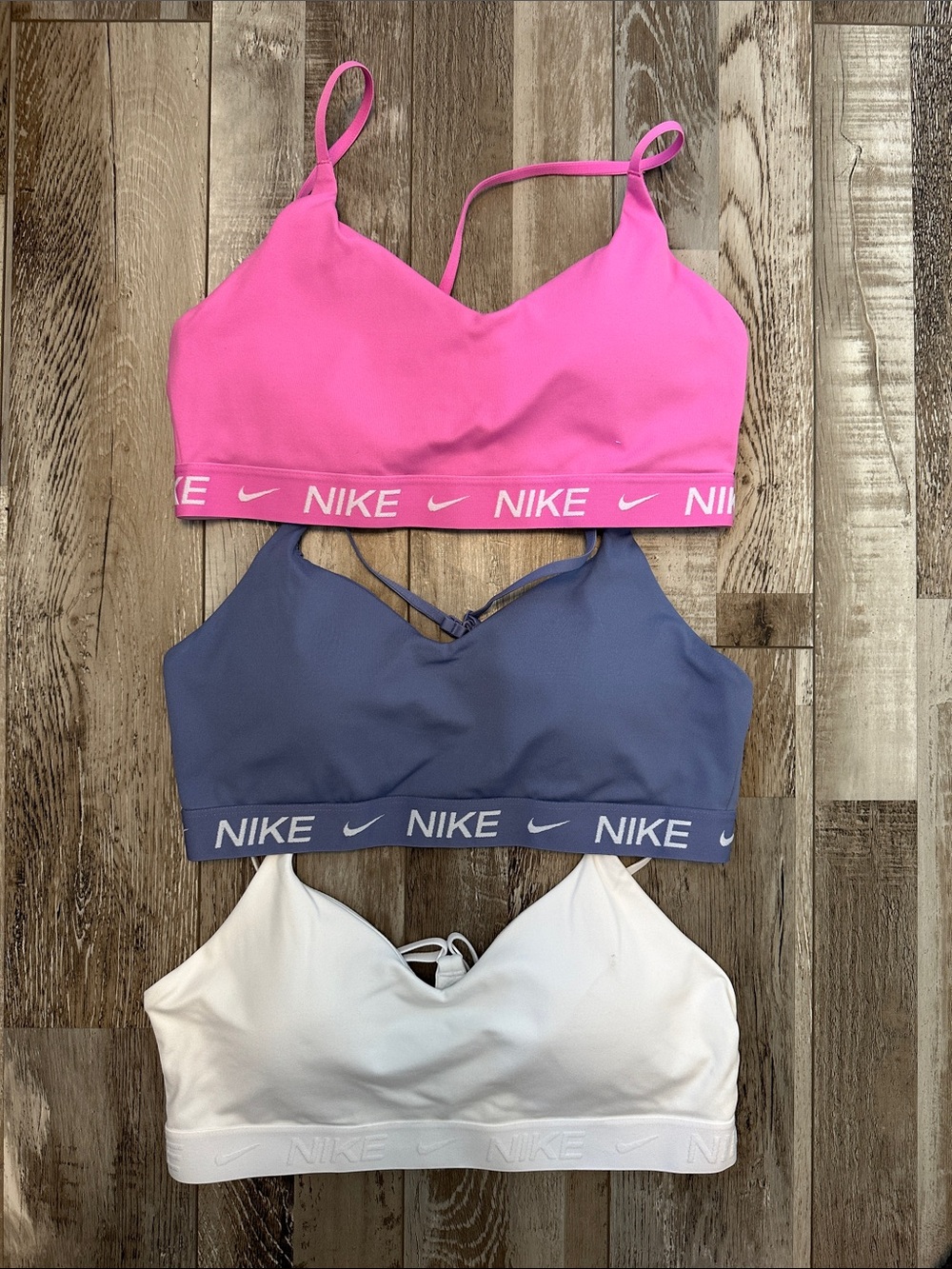 Nike Indy Pink, Blue, White Sports Bras - 3-Pack
